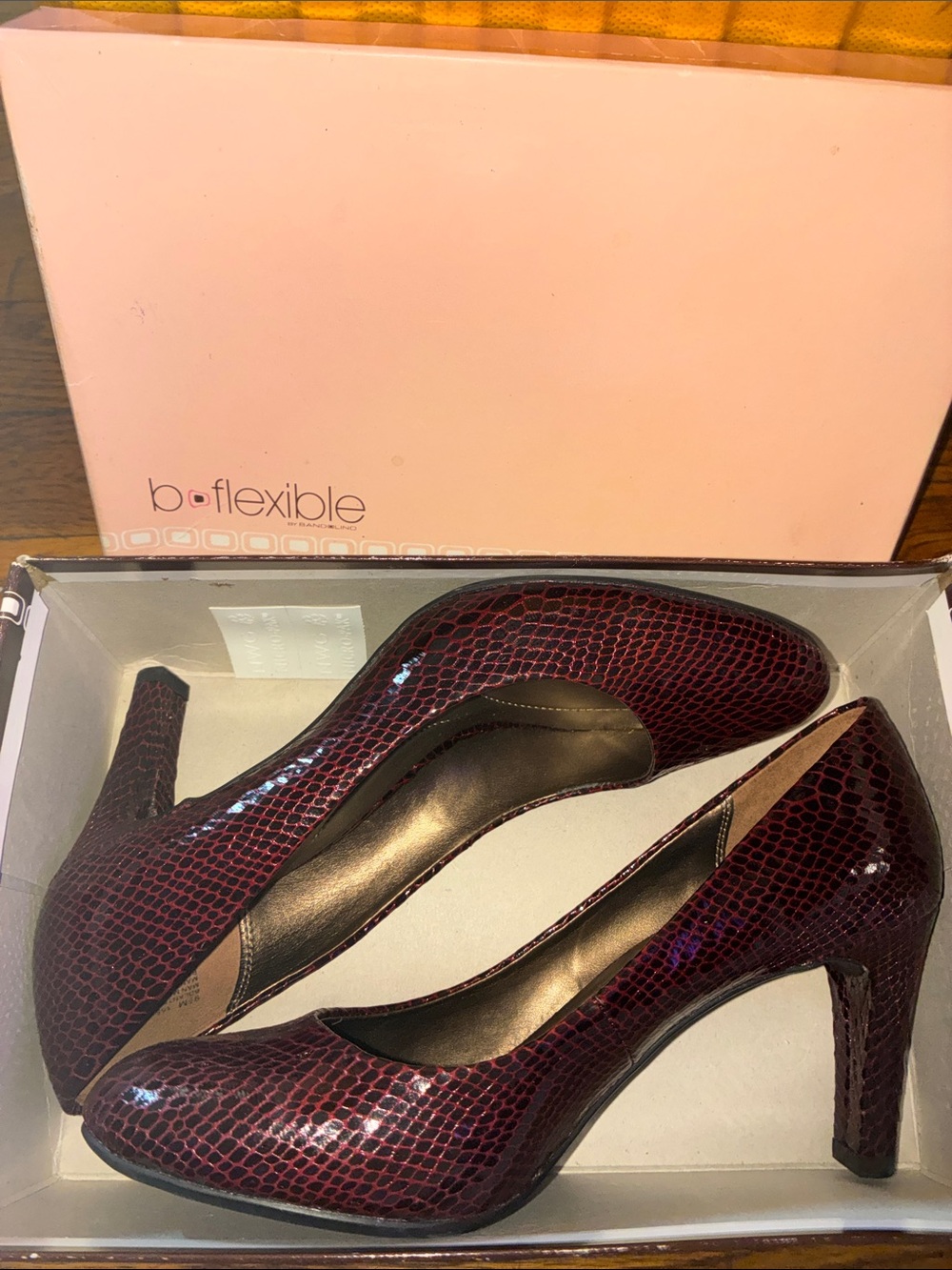 Bandolino Burgundy Snake-Print Pumps